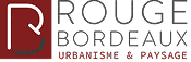 Logo Rouge Bordeaux : R stylisé en boucle sur fond bordeaux. Texte : Rouge Bordeaux Urbanisme & Paysage.